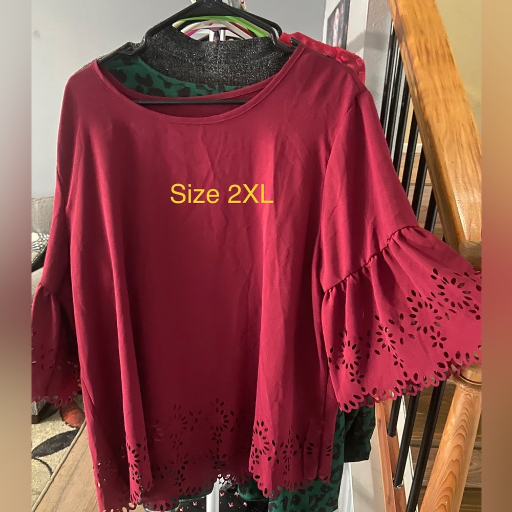 Amazon maroon blouse size 2XL